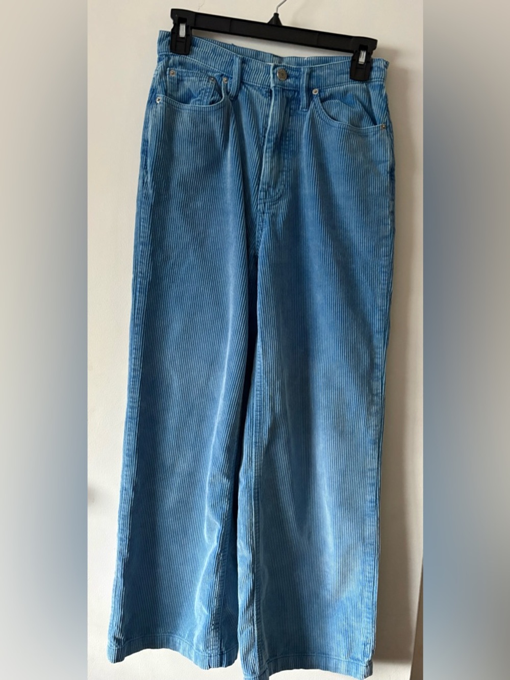 BDG Light Blue High & Wide Corduroy Straight Jeans Size 26